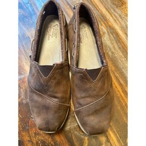 Skechers Bobs Womens 11 Brown Memory Foam Faux Fur Lined Slip On Shoes 33731